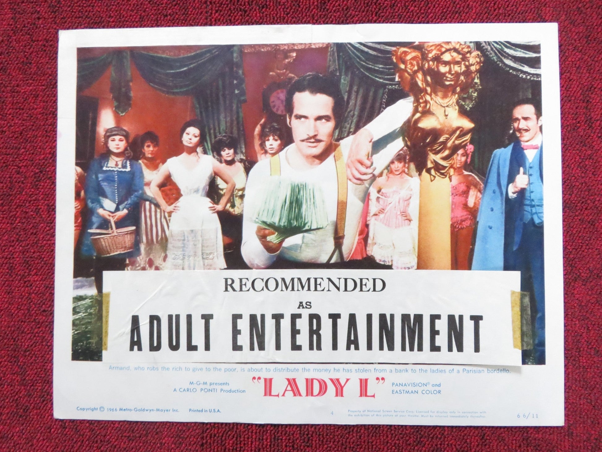 LADY L US LOBBY CARD FULL SET SOPHIA LOREN PAUL NEWMAN 1966 Rendezvous Cinema Movie posters