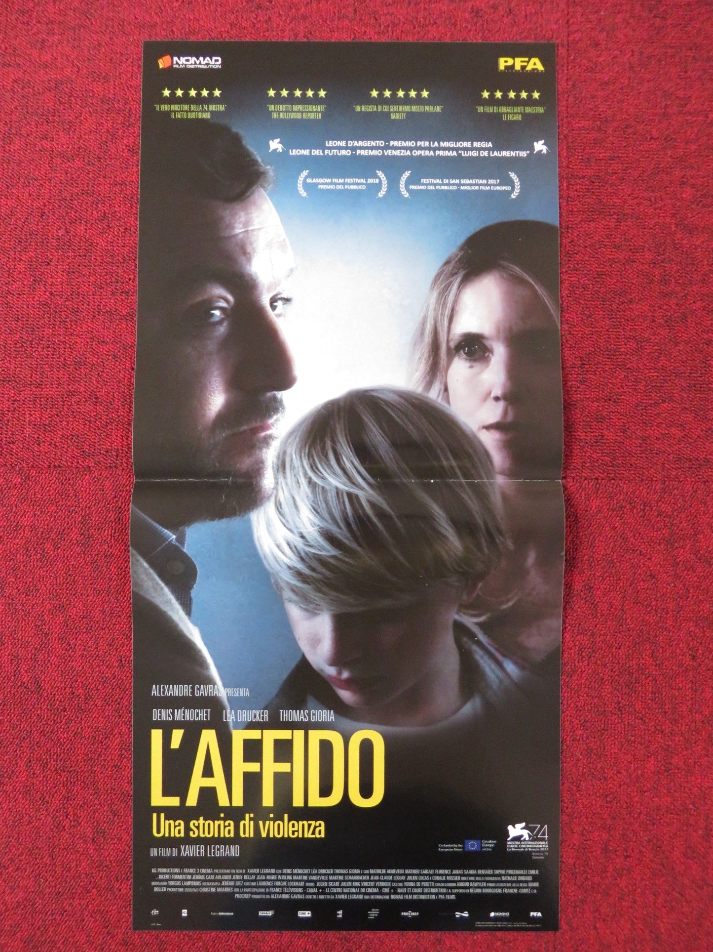 L'AFFIDO - UNA STORIA DI VIOLENZA ITALIAN LOCANDINA POSTER DENIS MENOCHET 2017 Rendezvous Cinema Movie posters