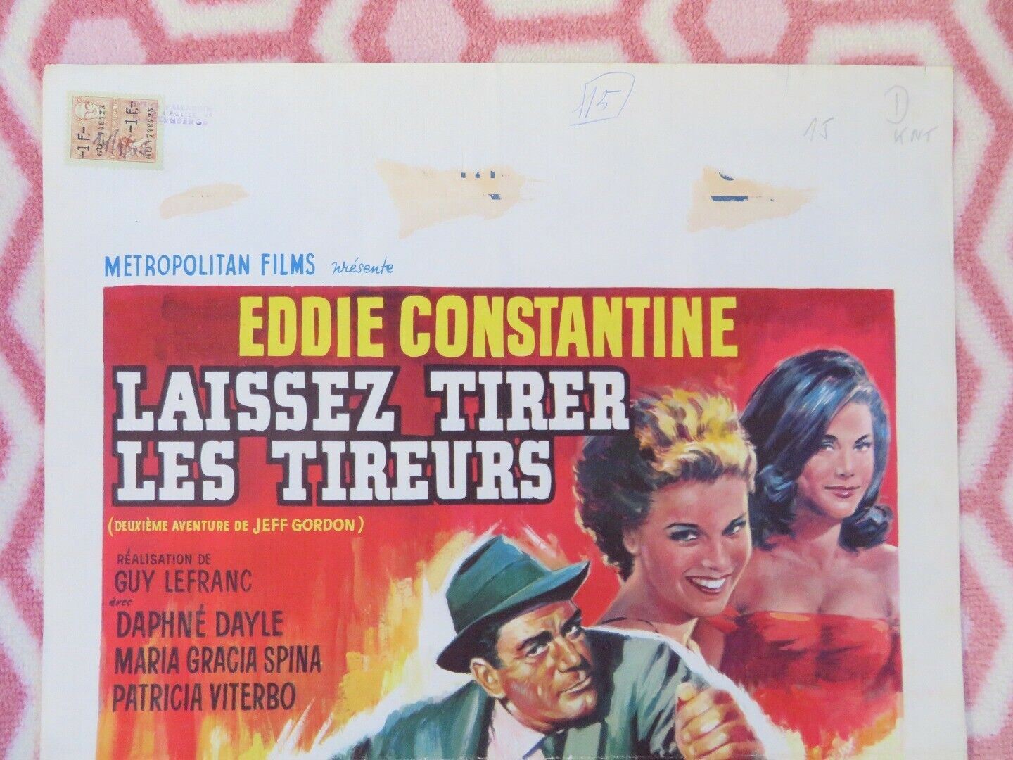 LAISSEZ TIRER LES TIREURS BELGIUM (21.5"x14.5") POSTER EDDIE CONSTANTINE Movie posters