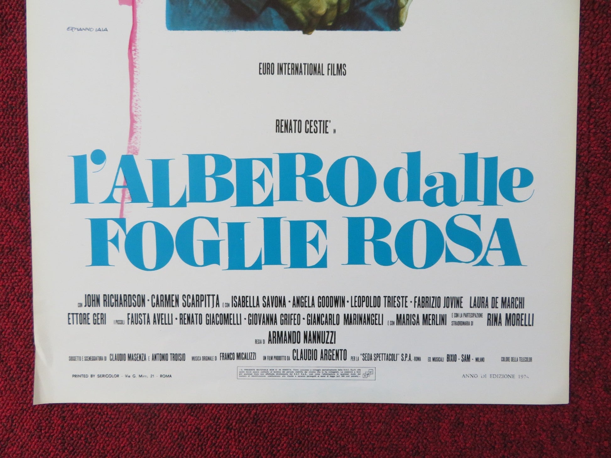 L'ALBERO DALLE FOGLIE ROSA ITALIAN LOCANDINA POSTER RENTO CESTIE 1974 Rendezvous Cinema Movie posters