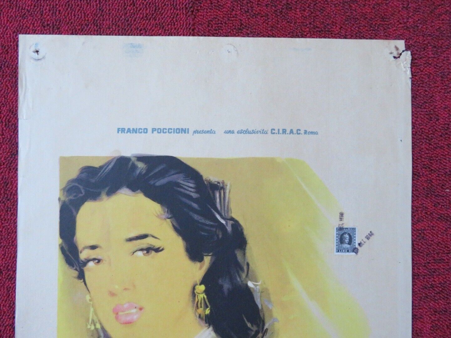 L'AMANTE DEL TORERO ITALIAN LOCANDINA (27.5"x13") POSTER ROBERT STACK 1951 Movie posters