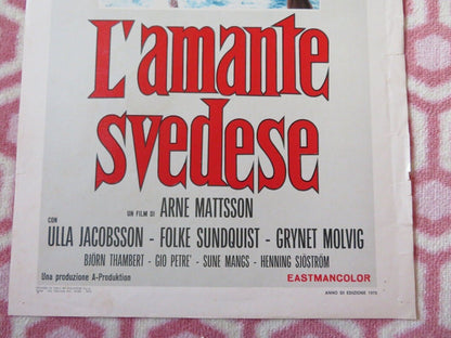 L'AMANTE SVEDESE/ Bamse ITALIAN LOCANDINA (27.5"x13") POSTER U JACOBSSON 1970 Movie posters