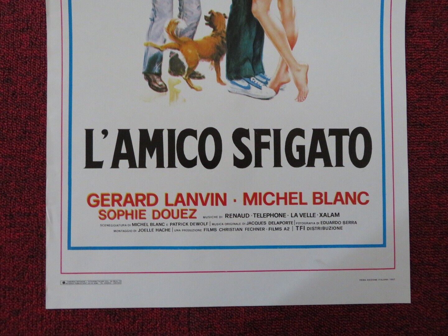 L'AMICO SFIGATO ITALIAN LOCANDINA (27.5"x13") POSTER MICHEL BLANC 1987 Movie posters