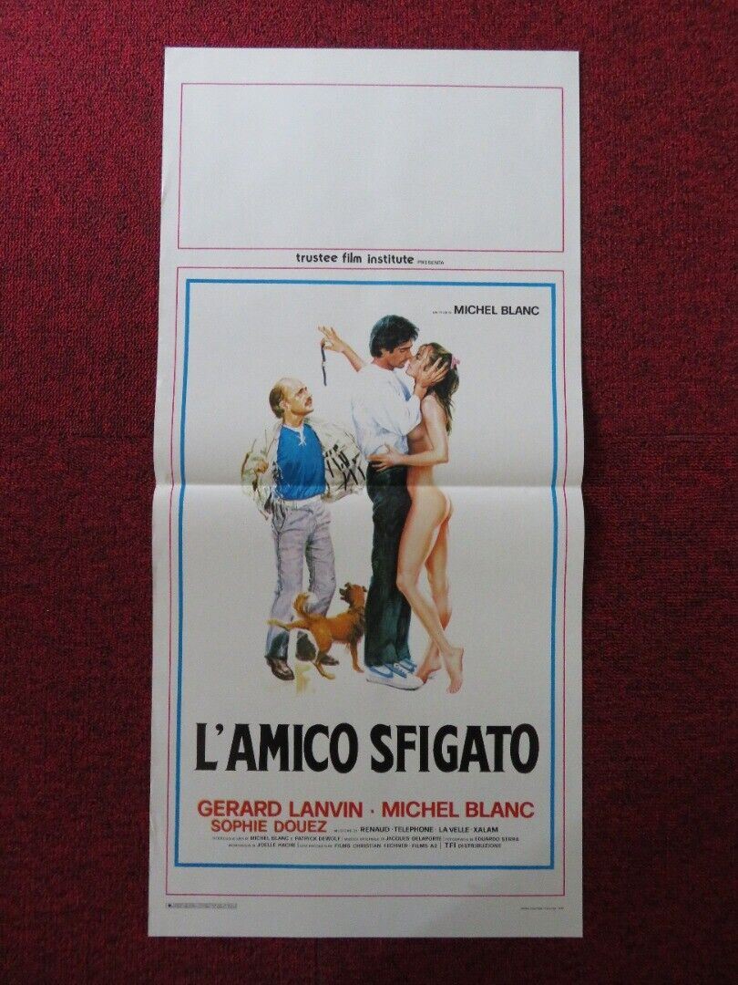 L'AMICO SFIGATO ITALIAN LOCANDINA (27.5"x13") POSTER MICHEL BLANC 1987 Movie posters