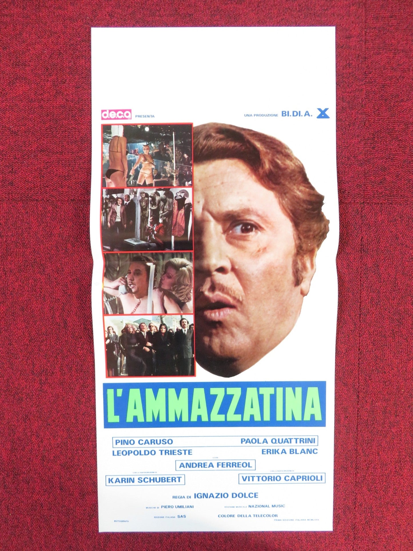 L'AMMAZZATINA ITALIAN LOCANDINA POSTER PINO CARUSO PAOLA QUATTRINI 1975 Rendezvous Cinema Movie posters