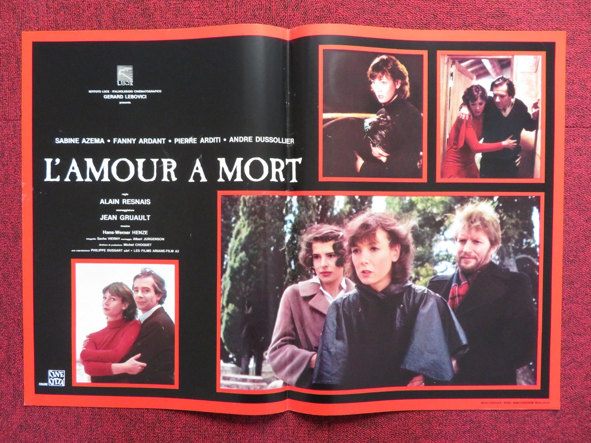 L'AMOUR A MORT - B ITALIAN FOTOBUSTA POSTER SABINE AZEMA FANNY ARDANT 1984 Rendezvous Cinema Movie posters