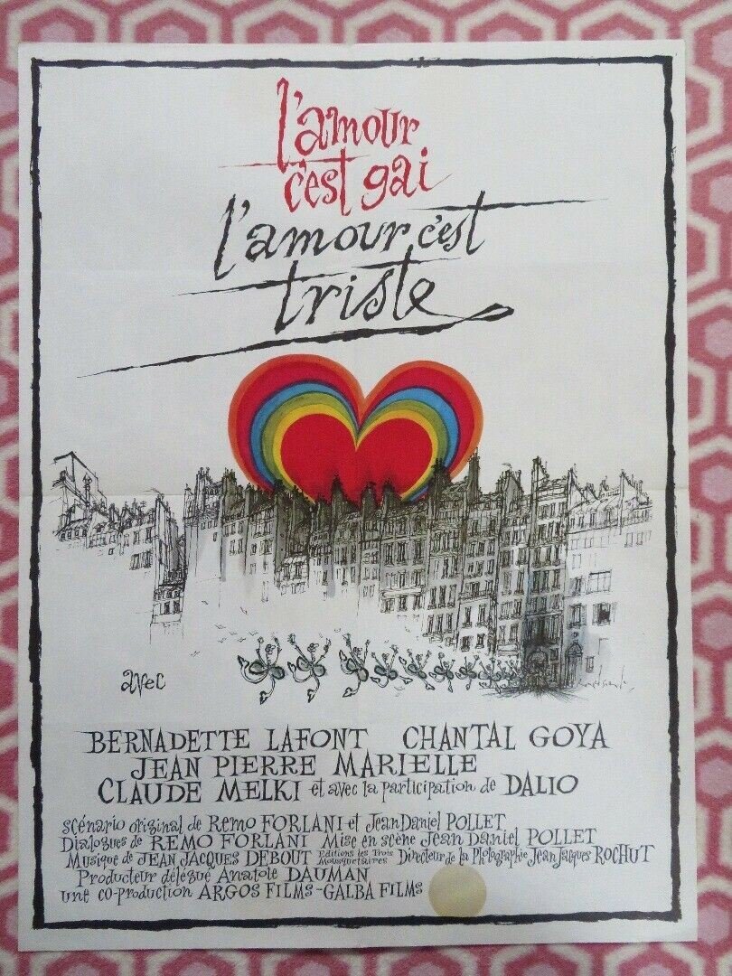 L'AMOUR C'EST GAI/ Love Is Gay, Love Is Sad FRENCH (31.5"X23") ROLLED POSTER '69 Movie posters