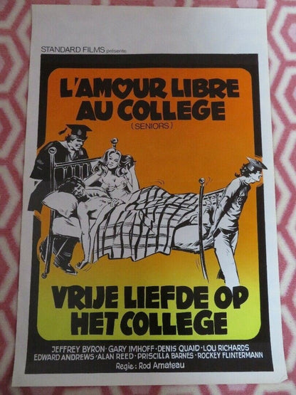 L'AMOUR LIBRE AU COLLEGE/ SENIORS BELGIUM (21"x 14") POSTER JEFFREY BYRON 1978 Movie posters