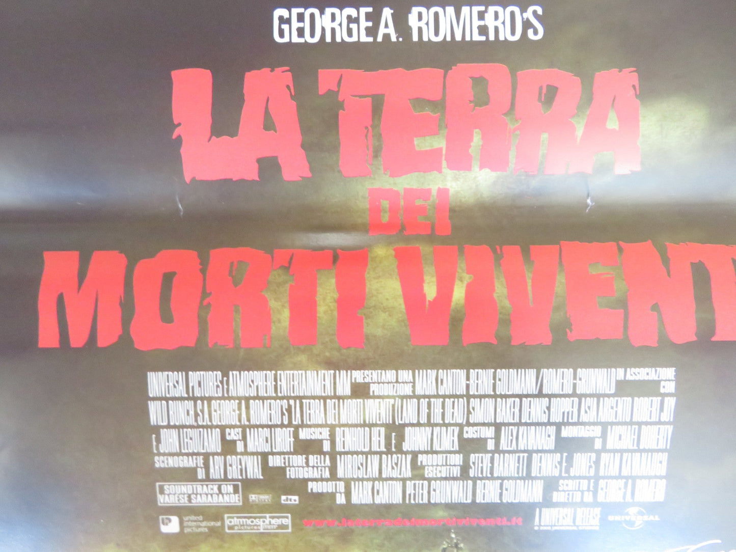 LAND OF THE DEAD ITALIAN LOCANDINA POSTER DENNIS HOPPER JOHN LEGUIZAMO 2005 Rendezvous Cinema Movie posters