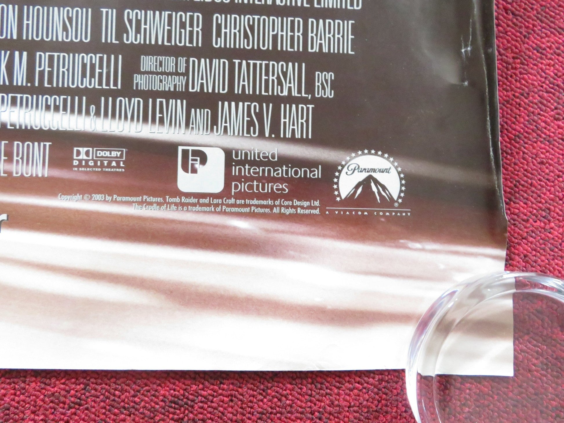 LARA CROFT: TOMB RAIDER - THE CRADLE OF LIFE UK QUAD ROLLED POSTER 2003 Rendezvous Cinema Movie posters