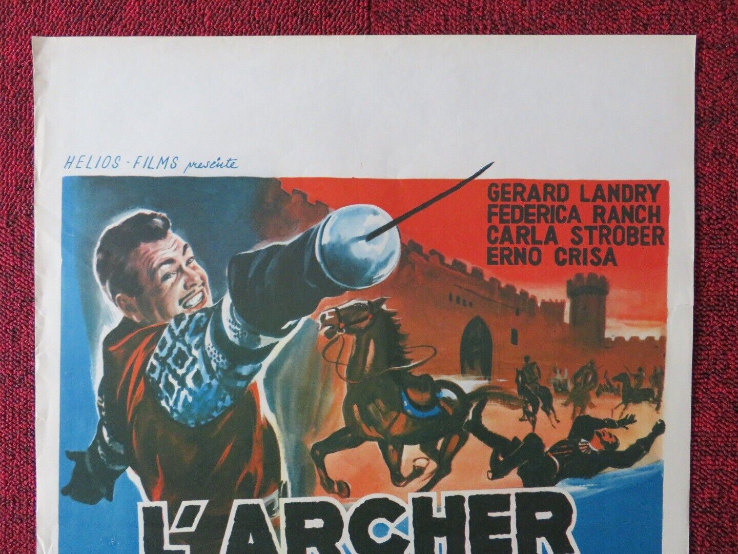 L'ARCHER NOIR / THE BLACK ARCHER BELGIUM (21"x14") POSTER GERARD LANDRY 1959 Movie posters