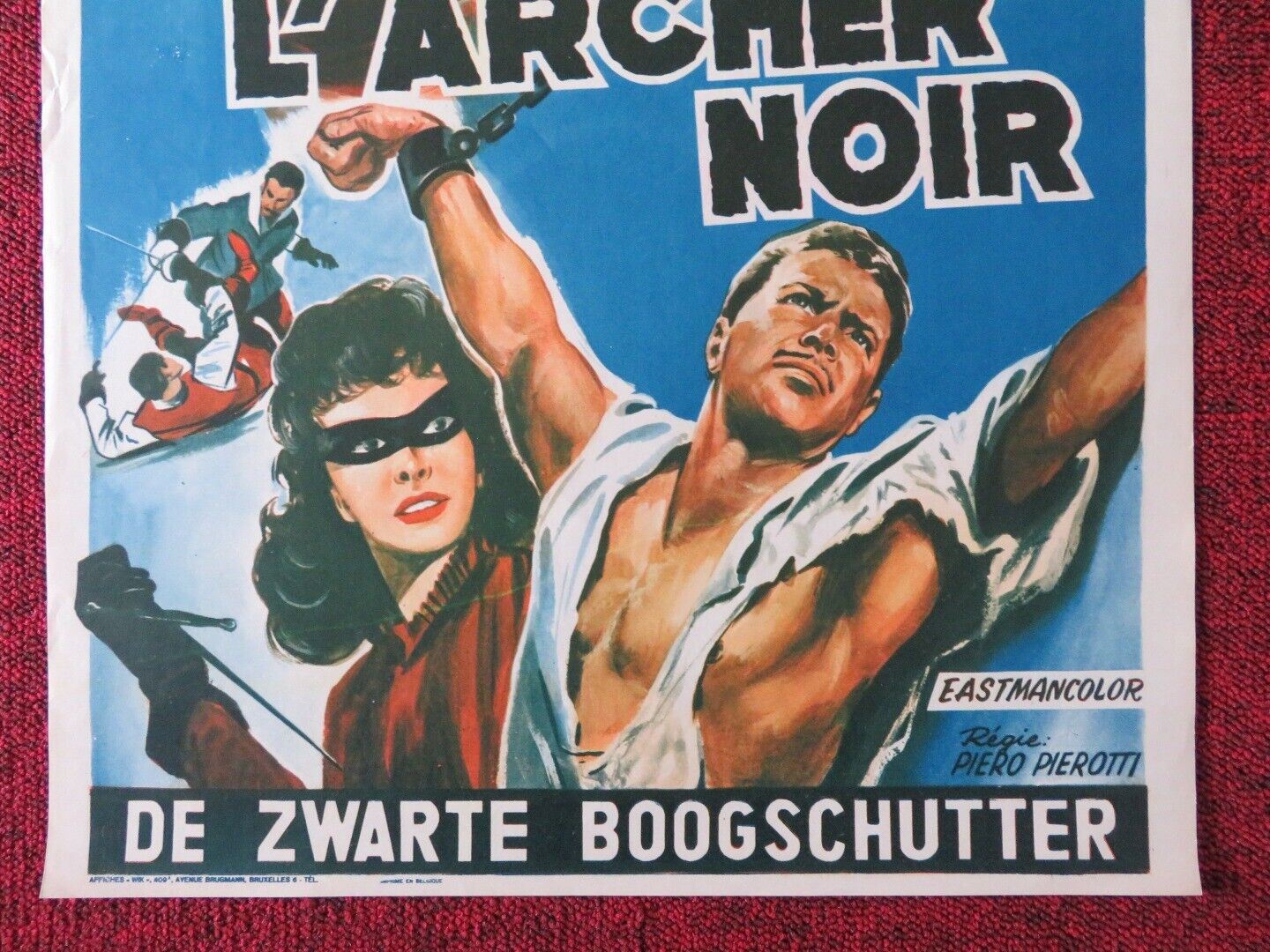 L'ARCHER NOIR / THE BLACK ARCHER BELGIUM (21"x14") POSTER GERARD LANDRY 1959 Movie posters