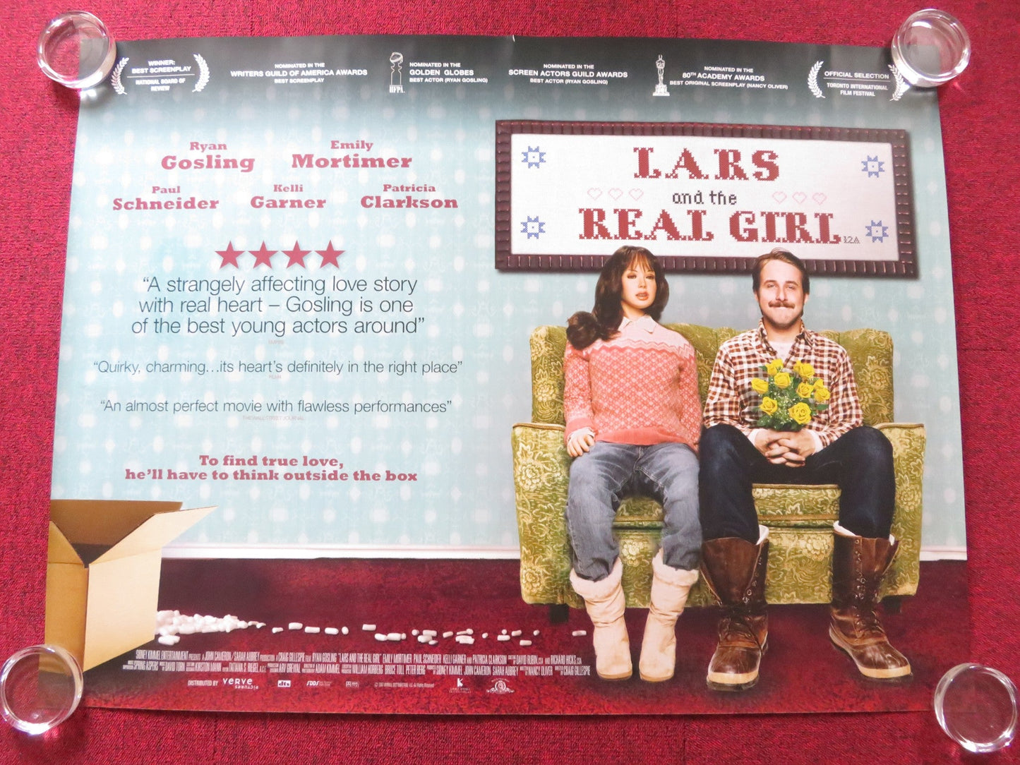 LARS AND THE REAL GIRL UK QUAD (30"x 40") ROLLED POSTER RYAN GOSLING 2007 Rendezvous Cinema Movie posters