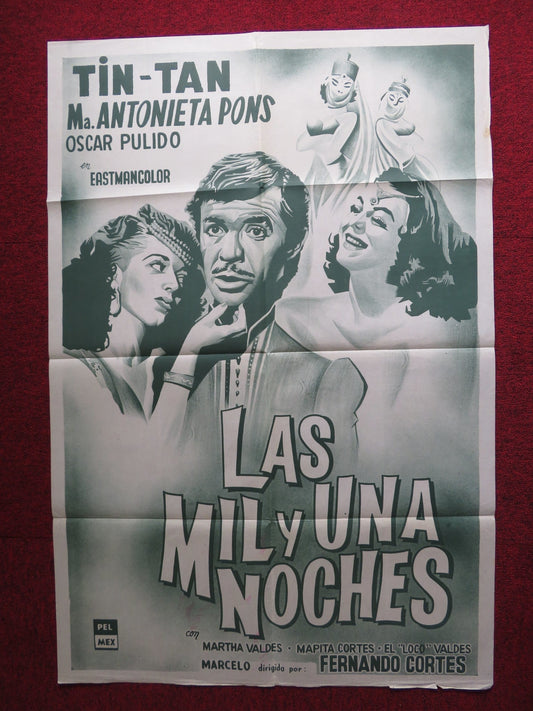 LAS MIL Y UNA NOCHES / A THOUSAND AND ONE NIGHTS FOLDED ARGENTINIAN POSTER 1958 Rendezvous Cinema Movie posters