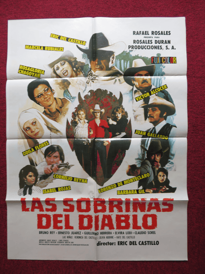 LAS SOBRINAS DEL DIABLO FOLDED MEXICAN POSTER ERIC DEL CASTILLO 1983 Rendezvous Cinema Movie posters