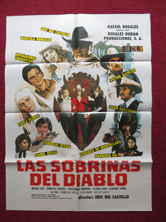 LAS SOBRINAS DEL DIABLO FOLDED MEXICAN POSTER ERIC DEL CASTILLO 1983 Rendezvous Cinema Movie posters