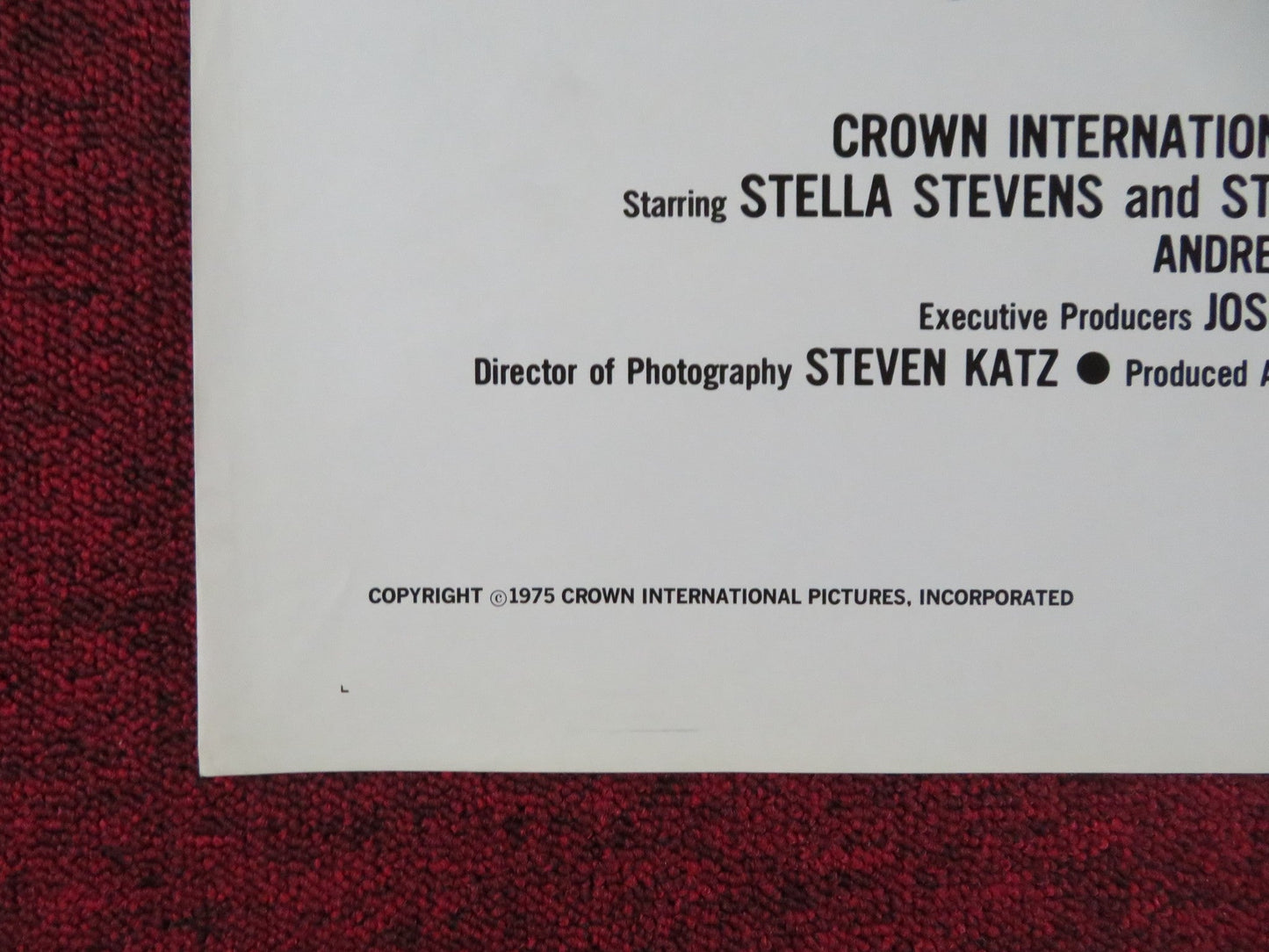 LAS VEGAS LADY FOLDED US ONE SHEET POSTER STELLA STEVENS STUART WHITMAN 1975 Rendezvous Cinema Movie posters