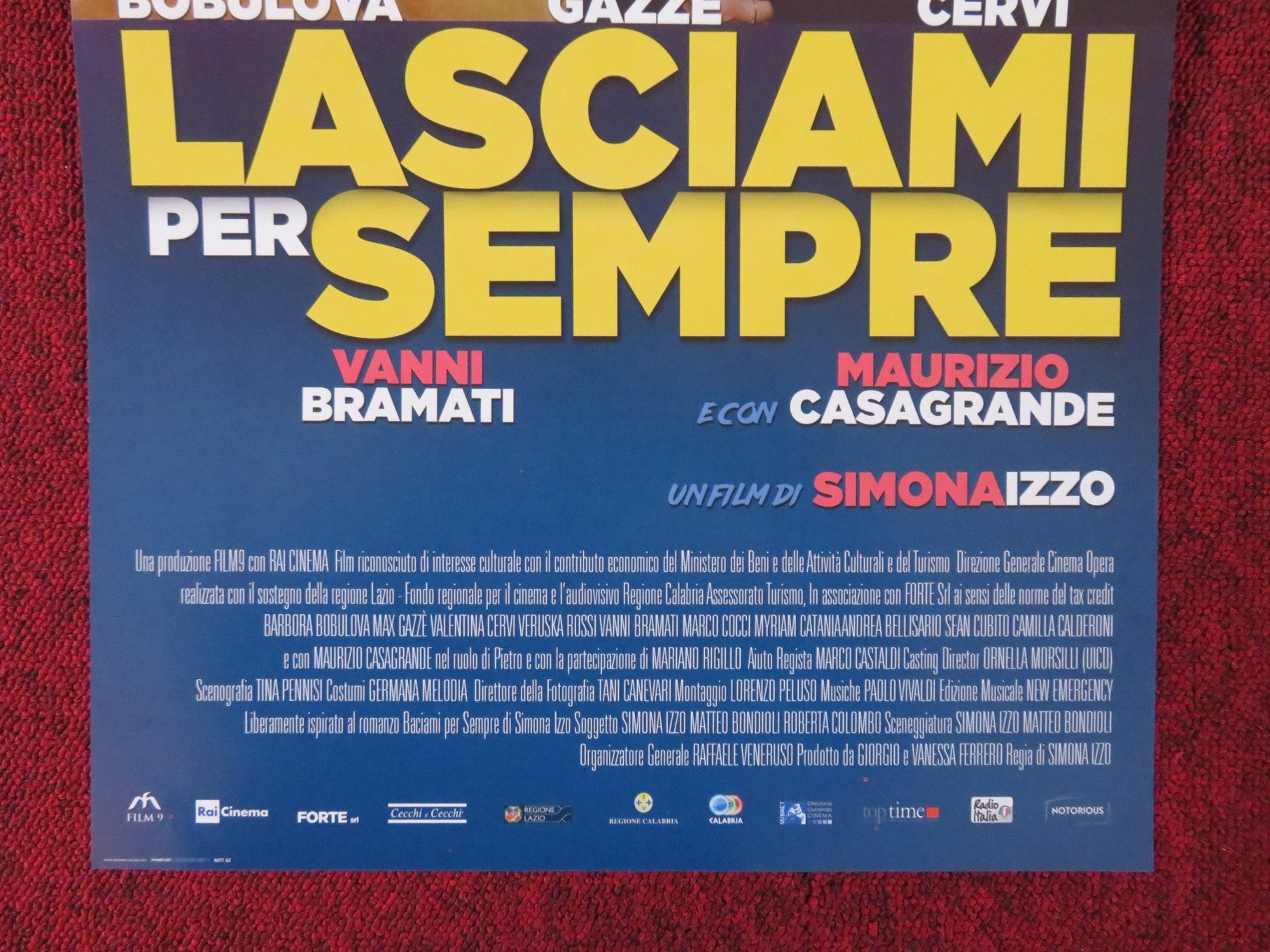 LASCIAMI PER SEMPRE ITALIAN LOCANDINA POSTER MAX GAZZE BARBORA BOBULOVA 2017 Rendezvous Cinema Movie posters