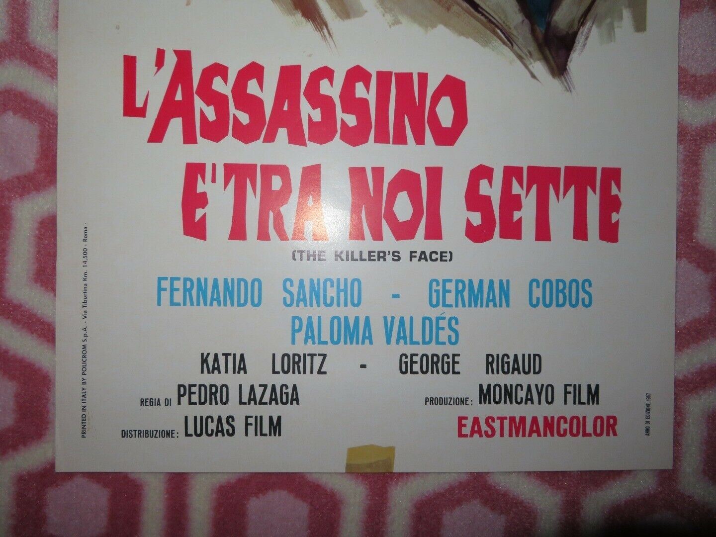 L'ASSASSINO E'TRA NOI SETTE ITALIAN LOCANDINA (24.5"x12.5") POSTER 1967 Movie posters
