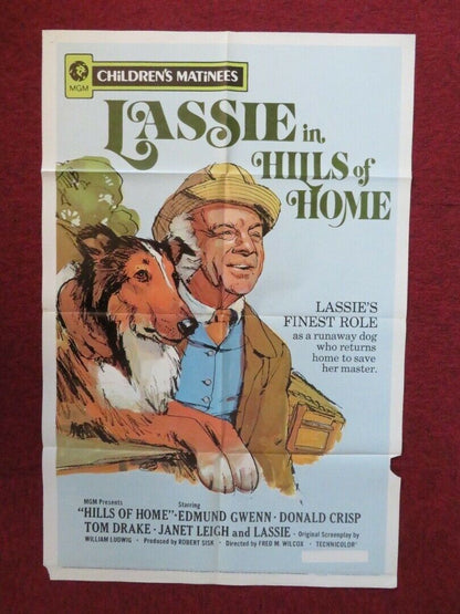 LASSIE IN HILLS OF HOME FOLDED US ONE SHEET POSTER EDMUND GWENN 1972 Movie posters