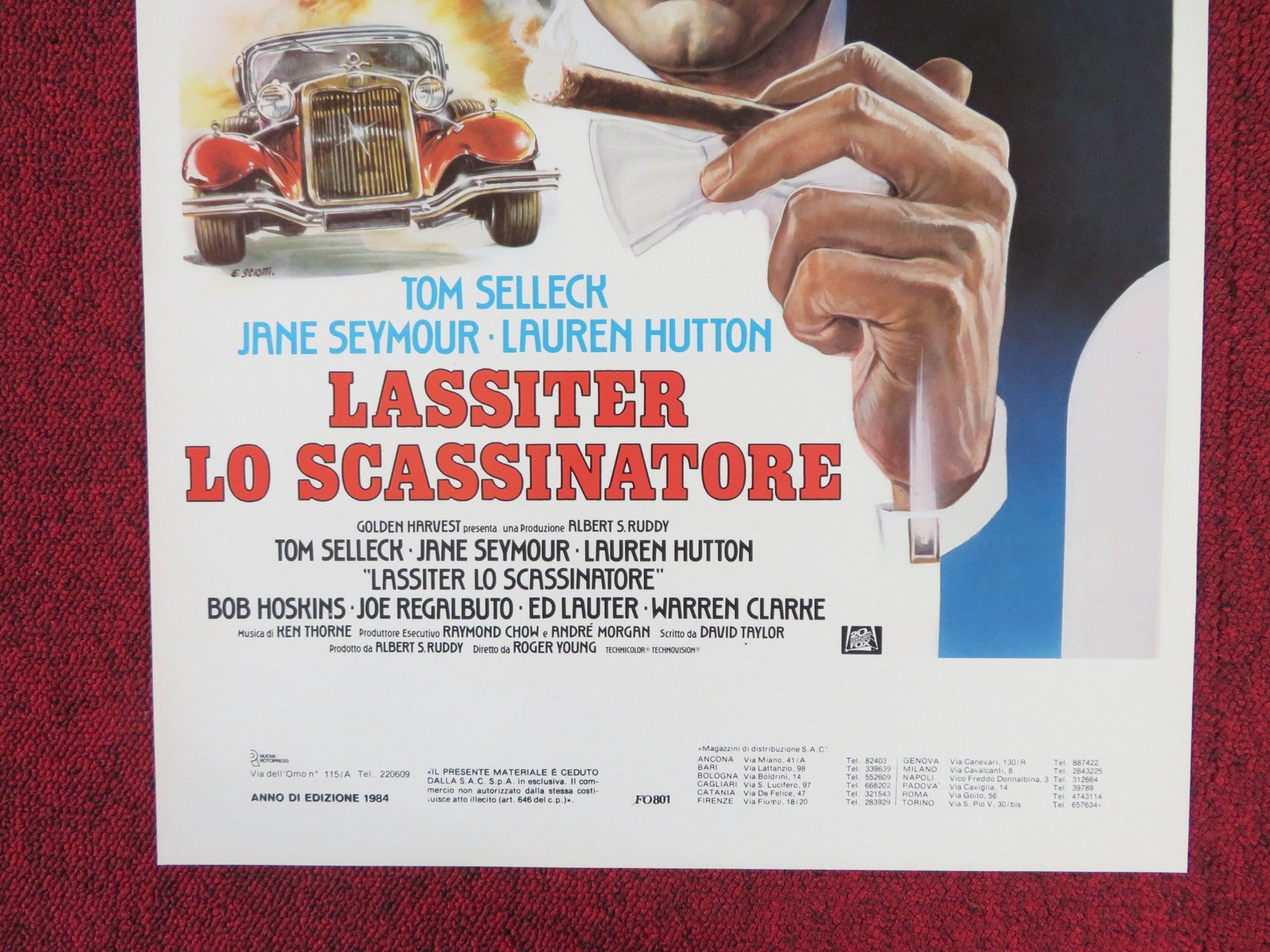 LASSITER ITALIAN LOCANDINA POSTER TOM SELLECK JANE SEYMOUR 1984 Rendezvous Cinema Movie posters