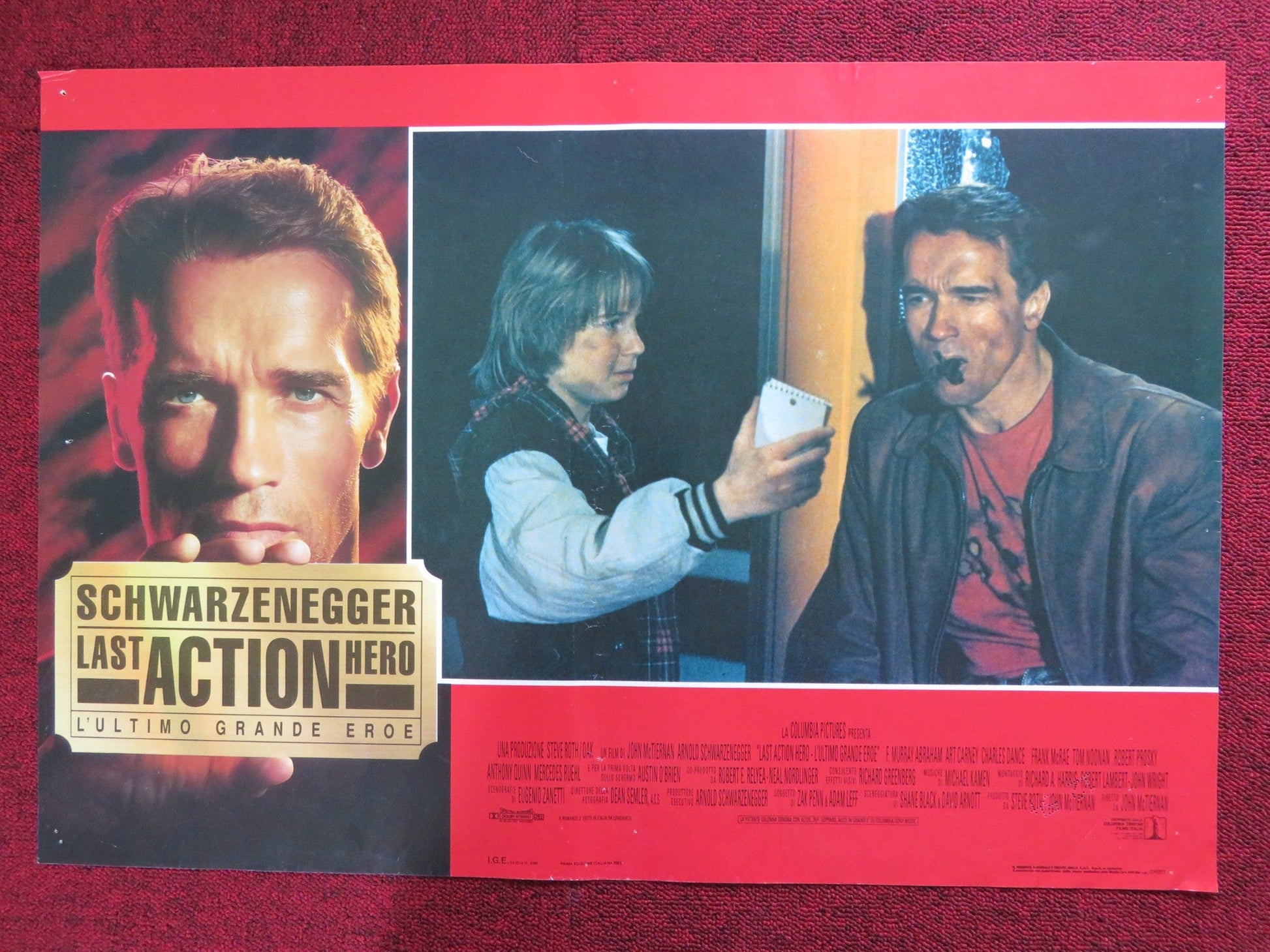 LAST ACTION HERO ITALIAN FOTOBUSTA POSTER SCHWARZENEGGER 1993 Rendezvous Cinema Movie posters