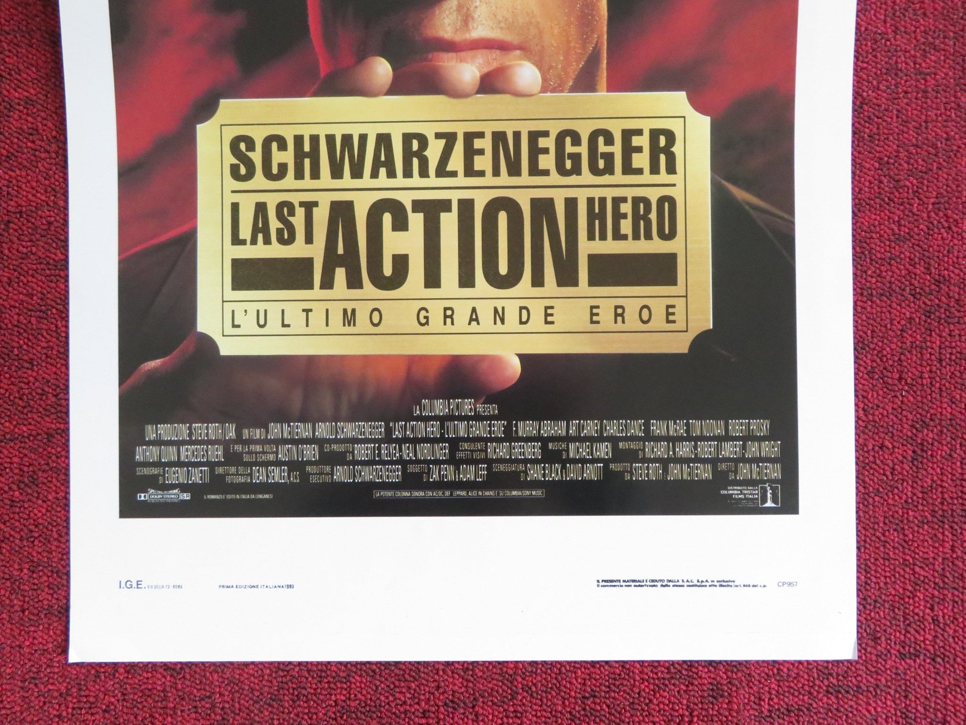 LAST ACTION HERO ITALIAN LOCANDINA POSTER ARNOLD SCHWARZENEGGER 1993 Rendezvous Cinema Movie posters