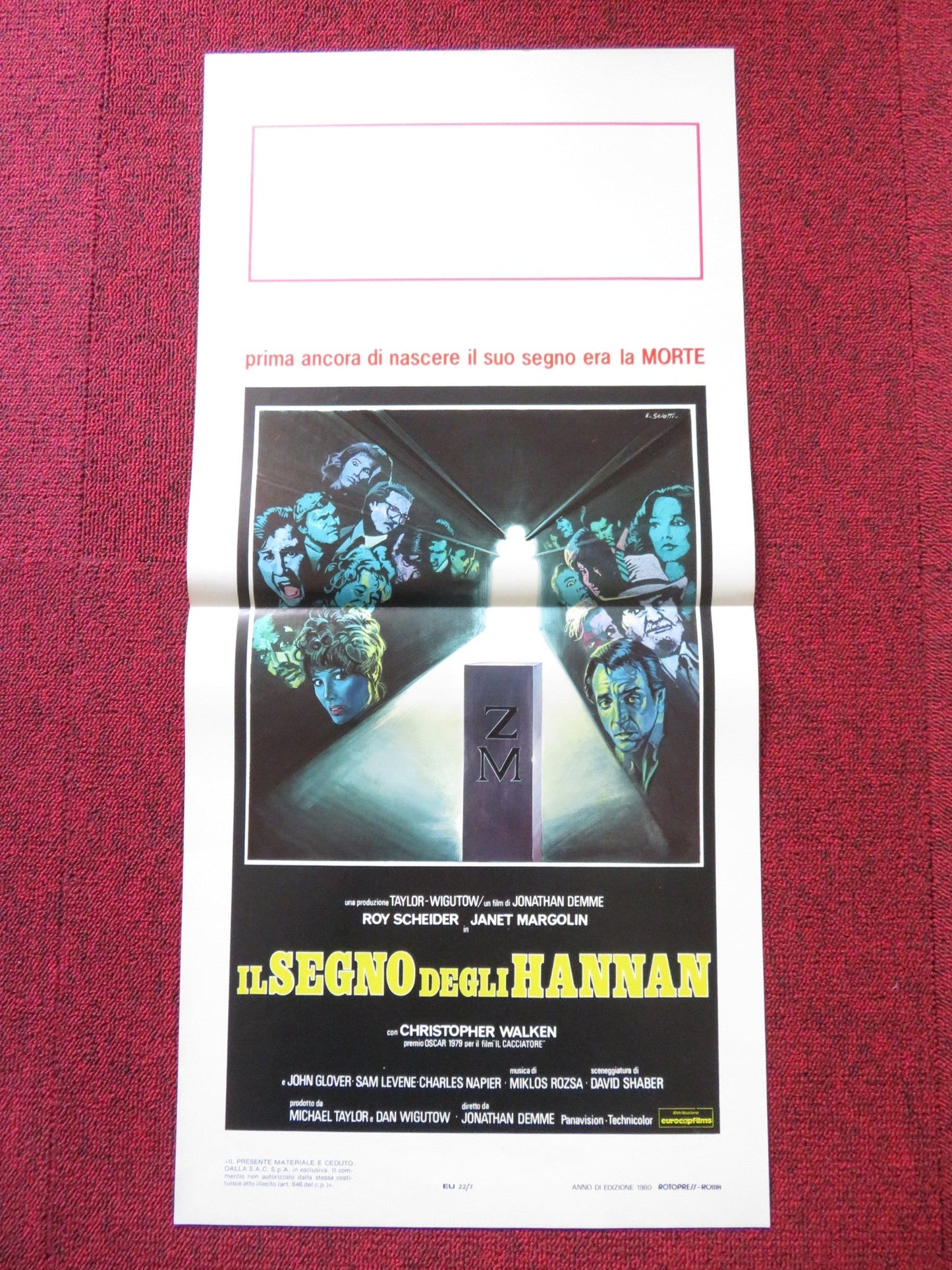 LAST EMBRACE ITALIAN LOCANDINA POSTER ROY SCHEIDER CHRISTOPHER WALKEN 1979 Rendezvous Cinema Movie posters