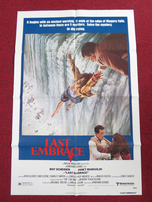 LAST EMBRACE - STYLE B FOLDED US ONE SHEET POSTER ROY SCHNEIDER MARGOLIN 1979 Rendezvous Cinema Movie posters