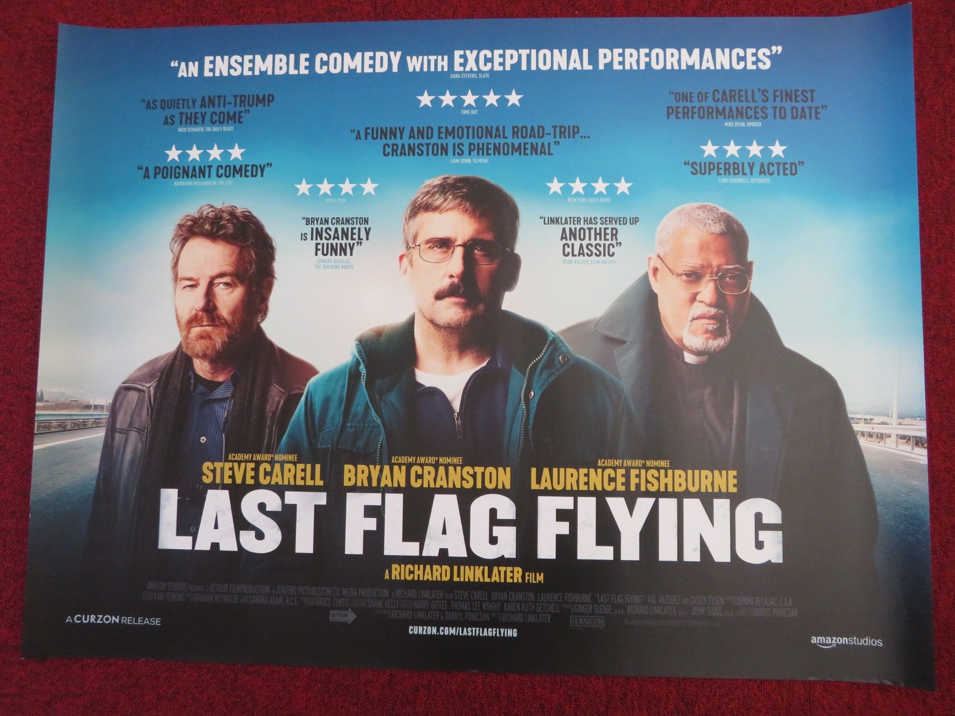LAST FLAG FLYING UK QUAD (30"x 40") ROLLED POSTER STEVE CARELL B. CRANSTON 2017 Rendezvous Cinema Movie posters