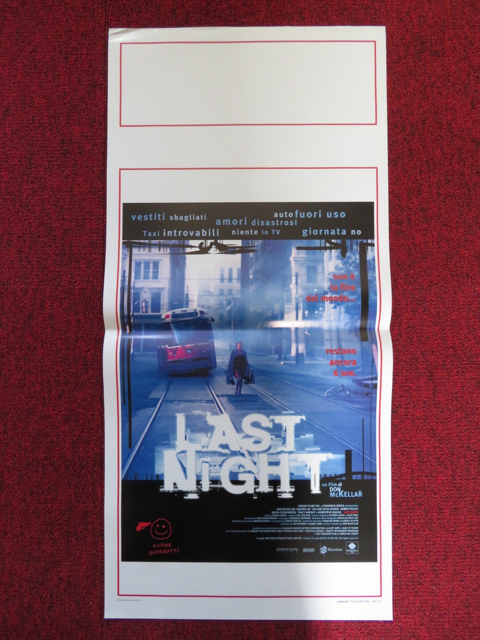 LAST NIGHT ITALIAN LOCANDINA POSTER DON MCKELLAR SANDRA OH 1998 Rendezvous Cinema Movie posters