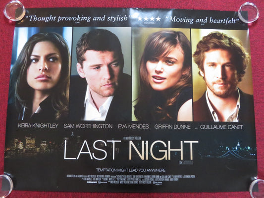 LAST NIGHT UK QUAD (30"x 40") ROLLED POSTER KEIRA KNIGHTLEY SAM WORTHINGTON 2010 Rendezvous Cinema Movie posters
