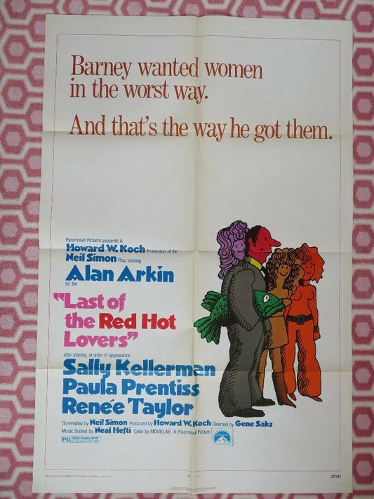 LAST OF THE RED HOT LOVERS 1972 US ONE SHEET POSTER ALAN ARKIN VINTAGE Movie posters