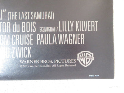 LAST SAMURAI ITALIAN 2 FOGLIO POSTER TOM CRUISE KEN WATANABE 2003 Rendezvous Cinema Movie posters