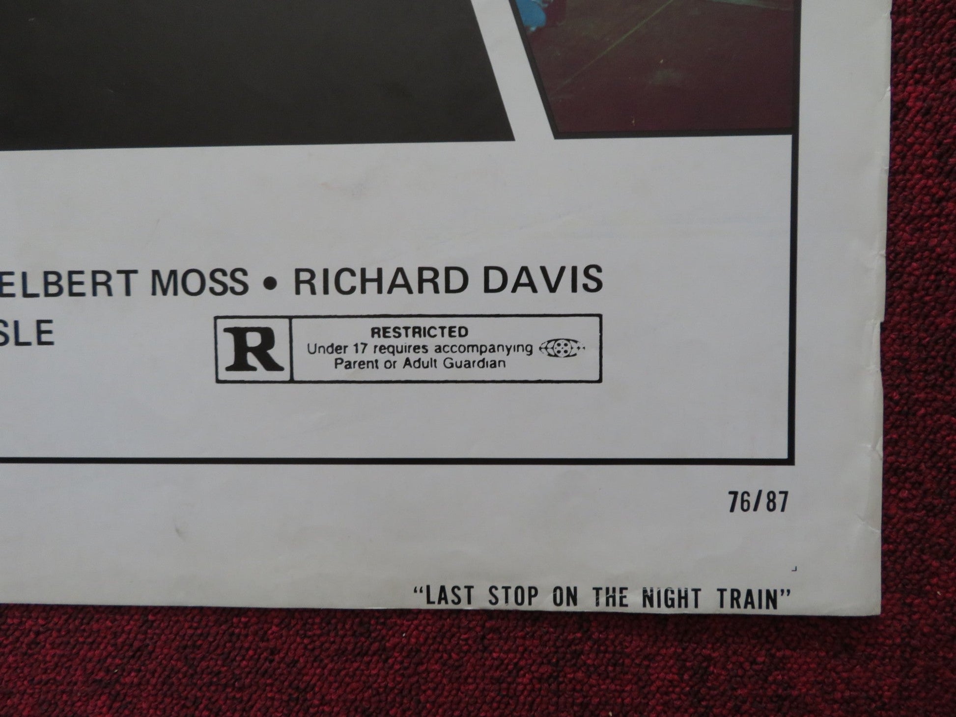 LAST STOP ON THE NIGHT TRAIN FOLDED US ONE SHEET POSTER KAY BEAL P. EDWARDS 1976 Rendezvous Cinema Movie posters