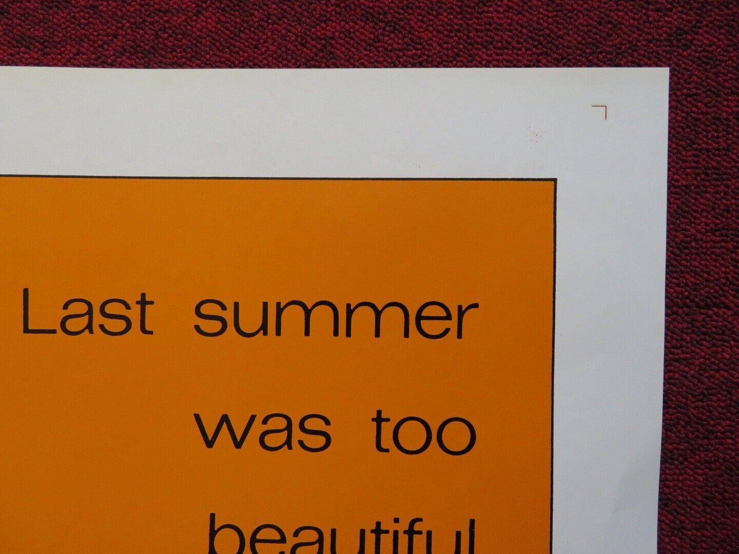 LAST SUMMER FOLDED US ONE SHEET POSTER BARBARA HERSHEY RICHARD THOMAS 1969 - Rendezvous Cinema