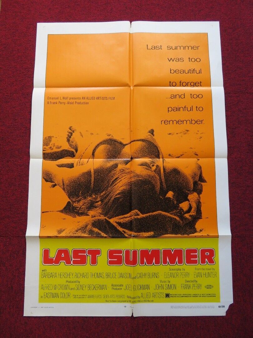 LAST SUMMER FOLDED US ONE SHEET POSTER BARBARA HERSHEY RICHARD THOMAS 1969 - Rendezvous Cinema