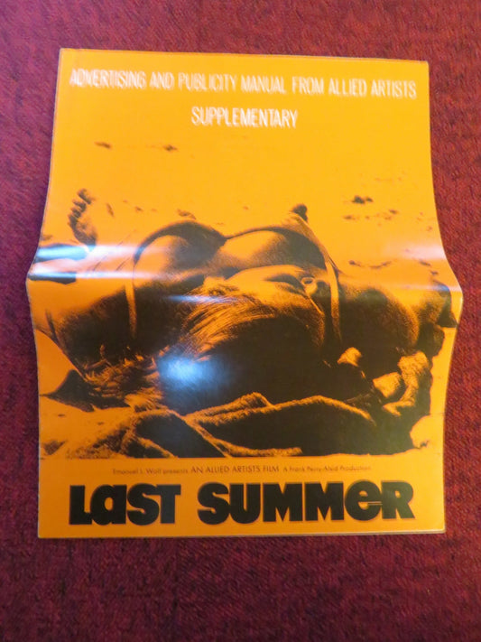 LAST SUMMER - PRESSBOOK CUT ALLIED ARTISTS BARBARA HERSHEY RICHARD THOMAS 1969 Rendezvous Cinema Movie posters