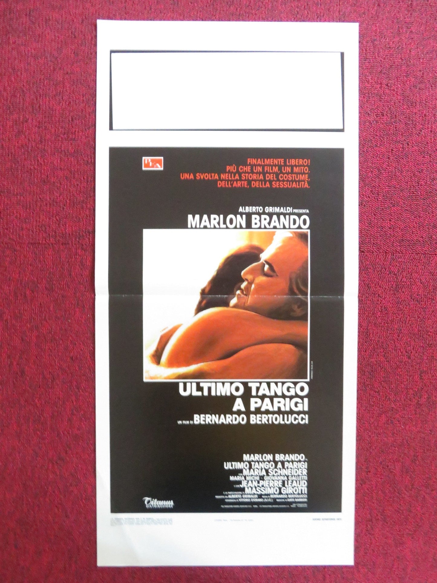 LAST TANGO IN PARIS - B ITALIAN LOCANDINA POSTER MARLON BRANDO 1972 Rendezvous Cinema Movie posters