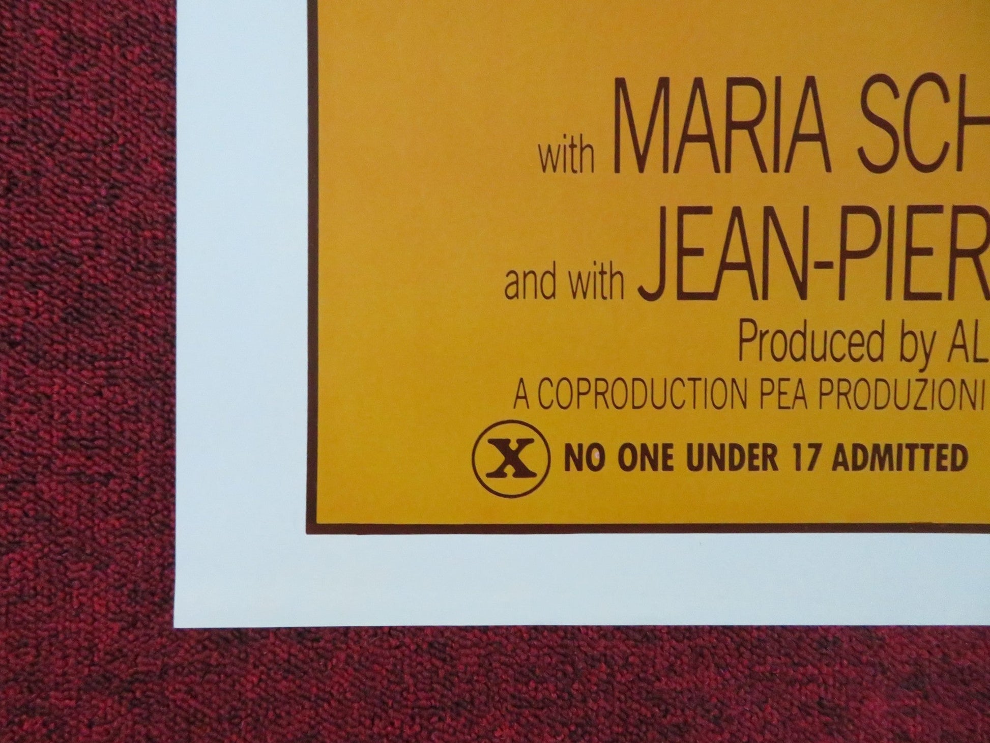 LAST TANGO IN PARIS FOLDED US ONE SHEET POSTER MARLON BRANDO M. SCHNEIDER 1982 Rendezvous Cinema Movie posters