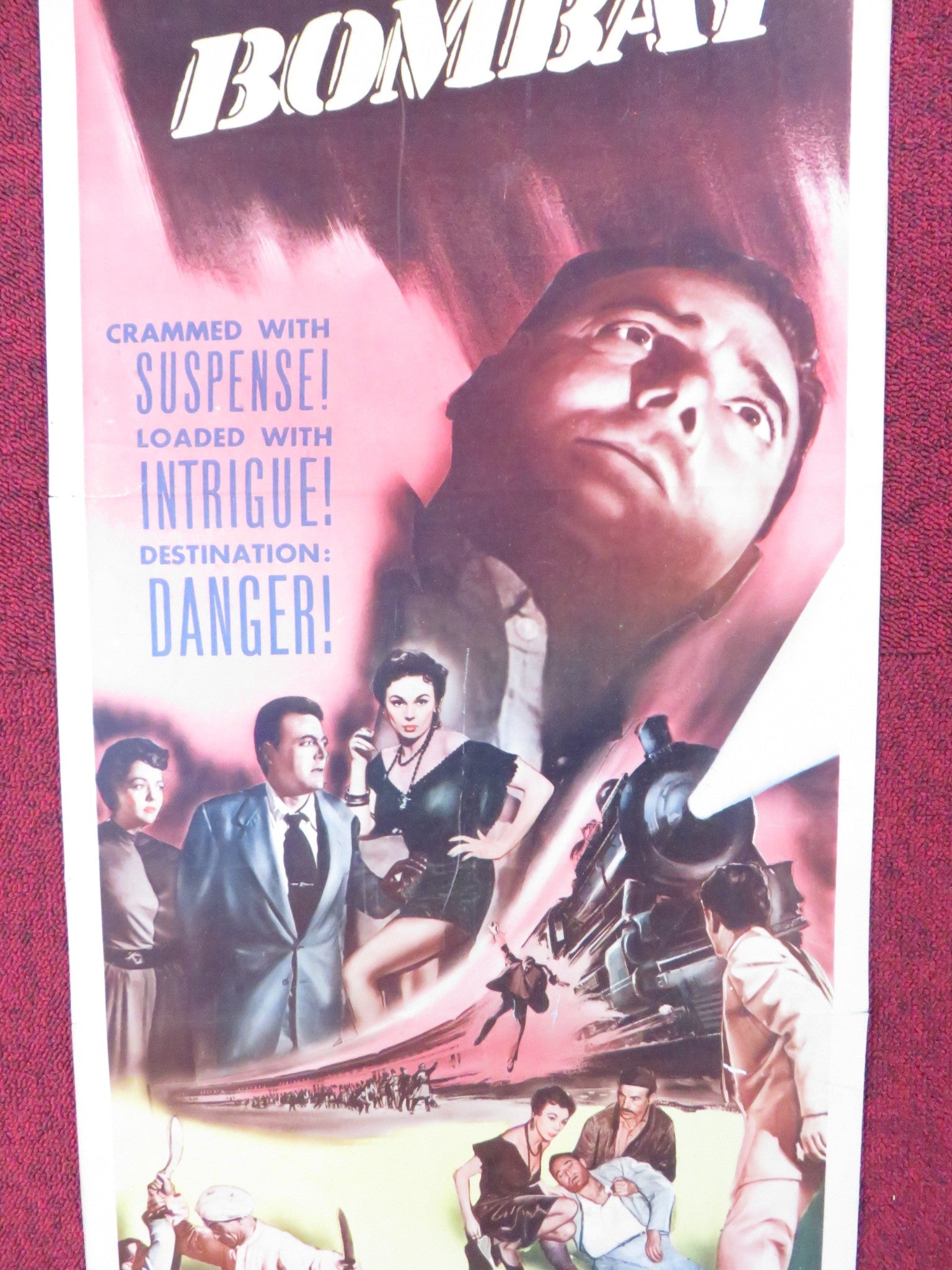 LAST TRAIN FROM BOMBAY US INSERT (14"x 36") POSTER JON HALL LARSON 1952 Rendezvous Cinema Movie posters
