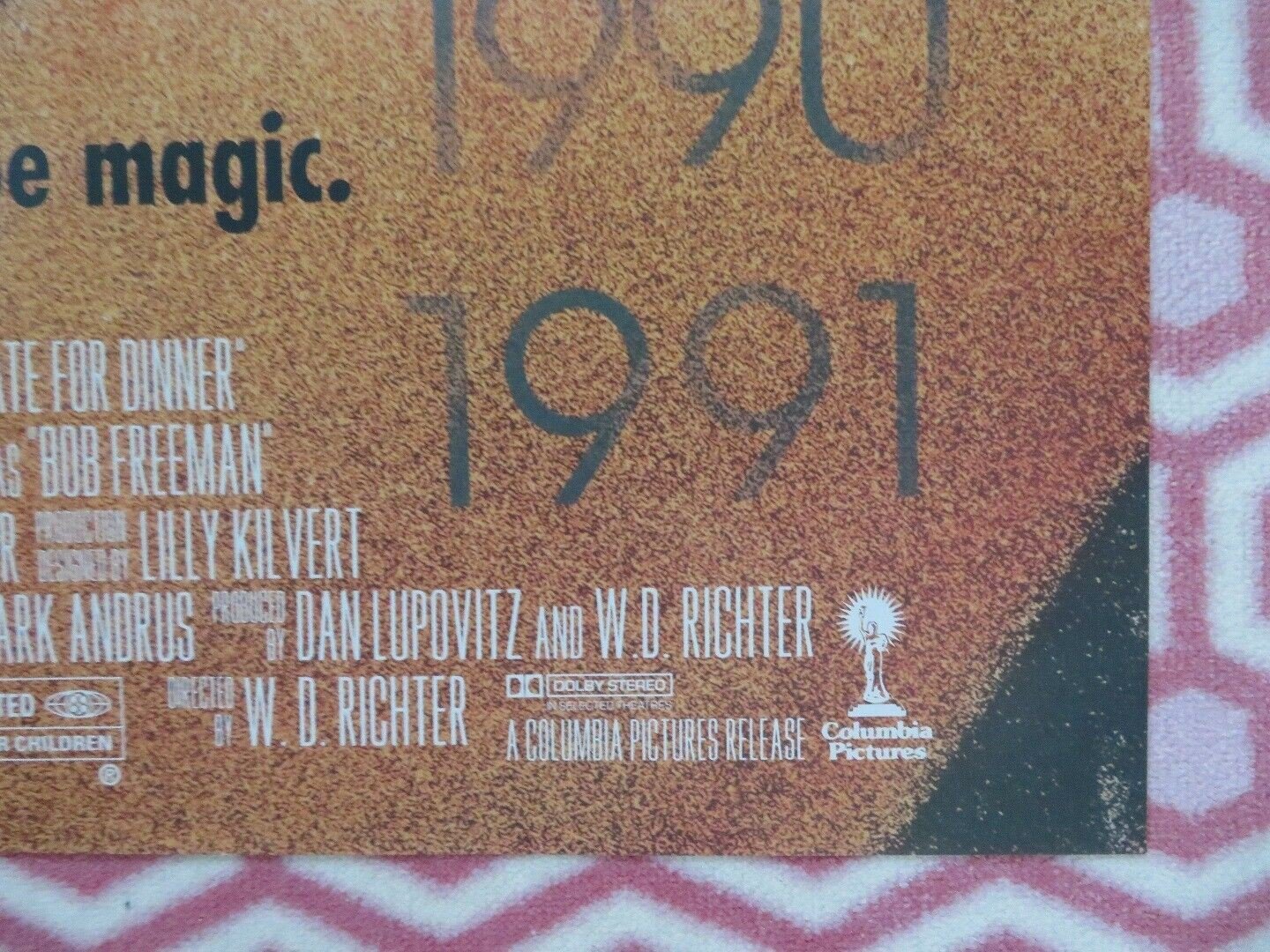 LATE FOR DINNER US ONE SHEET POSTER PETER BERG BRIAN WIMMER 1991 Movie posters