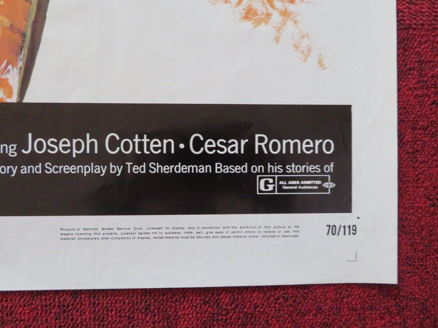 LATITUDE ZERO FOLDED US ONE SHEET POSTER JOSEPH COTTEN 1970 - Rendezvous Cinema