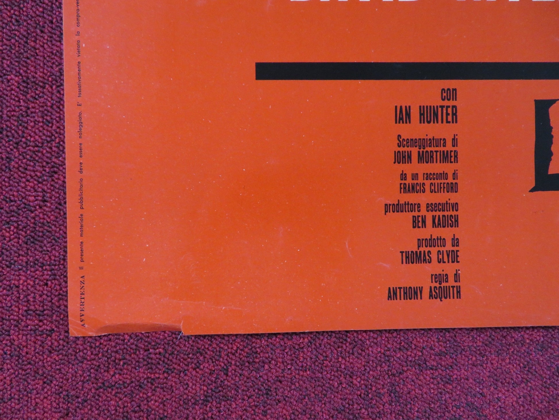 L'ATTIMO DELLA VIOLENZA / GUNS OF DARKNESS - B ITALIAN FOGLIO POSTER NIVEN 1962 Rendezvous Cinema Movie posters