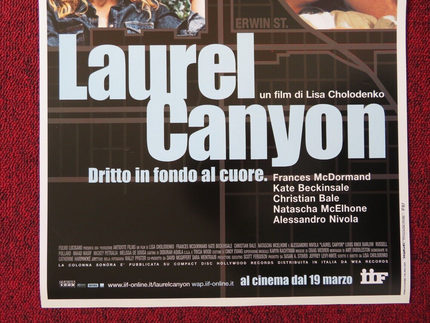 LAUREL CANYON ITALIAN LOCANDINA (27.5"x12.5") POSTER CHRISTAIN BALE 2004 Movie posters