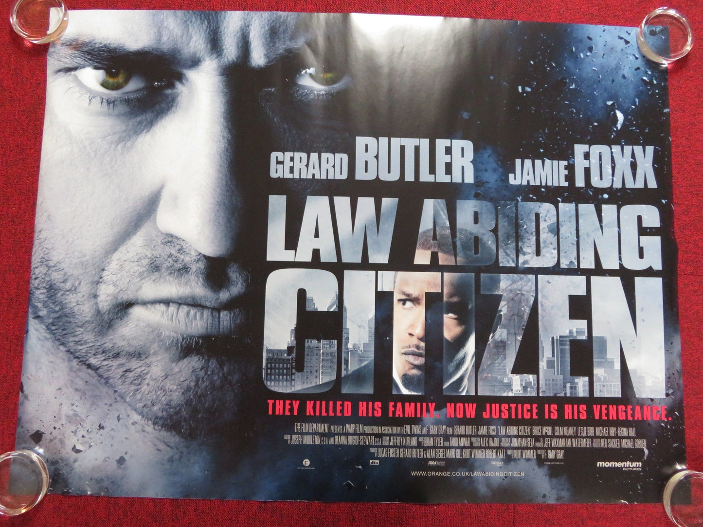 LAW ABIDING CITIZEN UK QUAD (30"x 40") ROLLED POSTER JAMIE FOXX G. BUTLER 2009 Rendezvous Cinema Movie posters