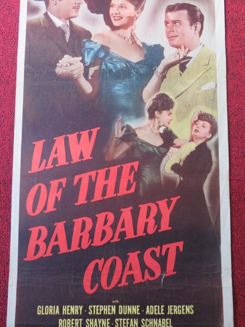 LAW OF THE BARBARY US INSERT (14"x 36") POSTER GLORIA HENRY STEPHEN DUNNE 1949 Movie posters