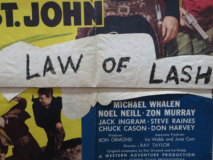 LAW OF THE LASH USA ONE SHEET FOLDED POSTER LASH LA RUE FUZZY ST. JOHN 1947 - Rendezvous Cinema