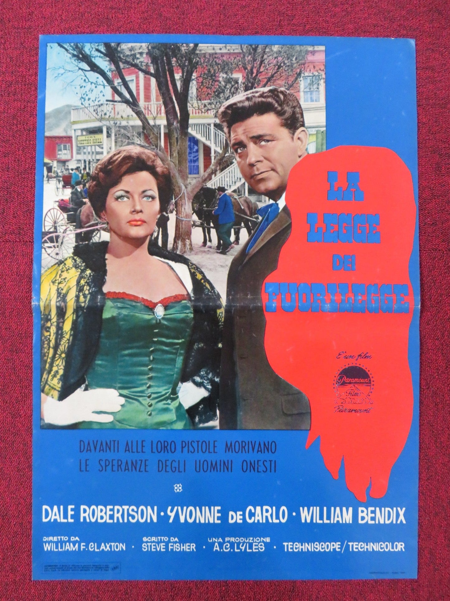 LAW OF THE LAWLESS - H ITALIAN FOTOBUSTA POSTER DALE ROBERTSON Y. DECARLO 1964 Rendezvous Cinema Movie posters