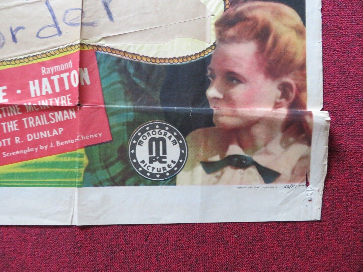 LAW & ORDER FOLDED US ONE SHEET POSTER JOHNNY MACK BROWN 1946 Movie posters